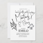 Invitation Martini Bikini Doodles Beach Bachelorette’s Party (Devant)