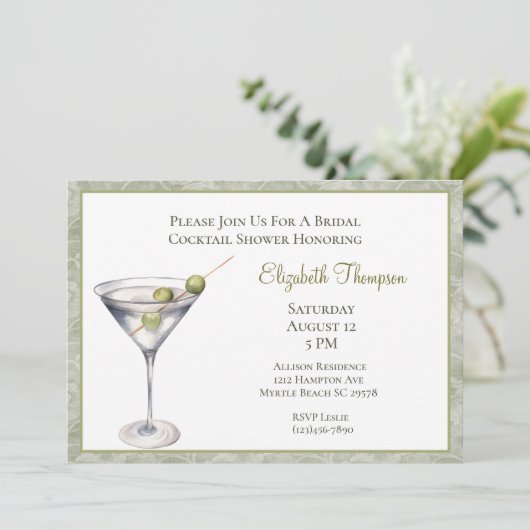 Invitation Martini Bridal Shower (Debout devant)