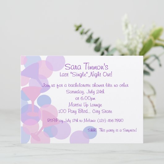 Invitation Martini Bubbles (Debout devant)