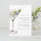 Invitation Martini chic moderne cocktails et dîner (Debout devant)