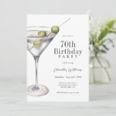 Invitation Martini Cocktail 70e fête d'anniversaire (Debout devant)