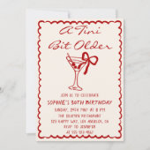 Invitation Martini Cocktail A Tini Bit Older 30th Birthday (Devant)