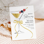 Invitation Martini Cocktail Bow Fête des mariées moderne et é