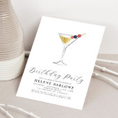 Invitation Martini Cocktail Élégant minimaliste Anniversaire