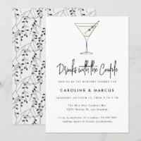 Martini Cocktail Illustration Couples Douche