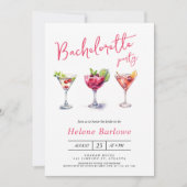 Invitation Martini Cocktail Modern Bachelorette Party (Devant)