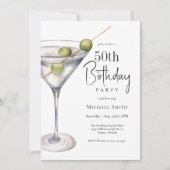 Invitation Martini Cocktail Thème 50ème anniversaire (Devant)