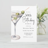 Invitation Martini Cocktail Thème 50ème anniversaire (Debout devant)