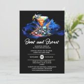 Invitation Martini crâne enchantée halloween fête gothique (Debout devant)