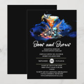 Invitation Martini crâne enchantée halloween fête gothique (Devant / Derrière)