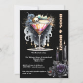 Invitation Martini crâne gothique cocktail happy hour Hallowe (Devant)