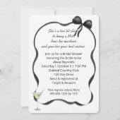 Invitation Martini de douche de mariée avec voile et perles (Dos)