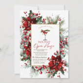 Invitation Martini de Noël Poinsettia (Devant)