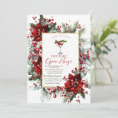 Invitation Martini de Noël Poinsettia (Debout devant)