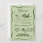 Invitation Martini Dirty Martini à main verte rétros Annivers (Devant)