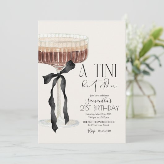 Invitation Martini Espresso Tini Bit Bow Plus Anci (Debout devant)