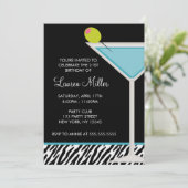 Invitation Martini et zèbre turquoise (Debout devant)