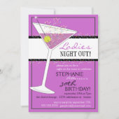Invitation Martini fête d'anniversaire Dames Night Out (Devant)