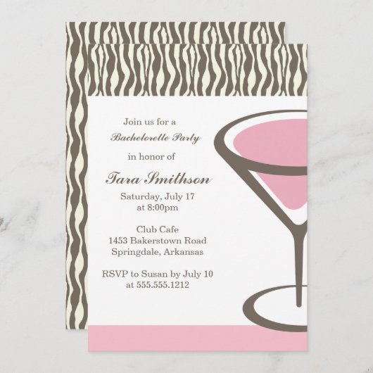 Invitation {martini} fillettes nocturnes (Devant / Derrière)