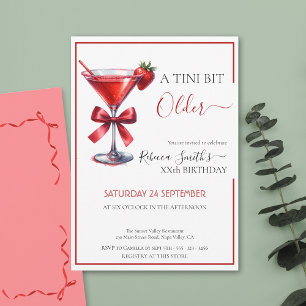 Invitation Martini fraise 'Un tini un peu plus vieux