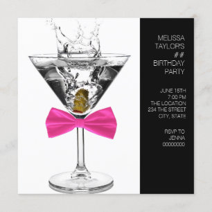 Invitation Martini Glass femmes n'importe quel nombre Anniver