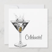 Invitation Martini Glass signifie fête d'anniversaire (Dos)