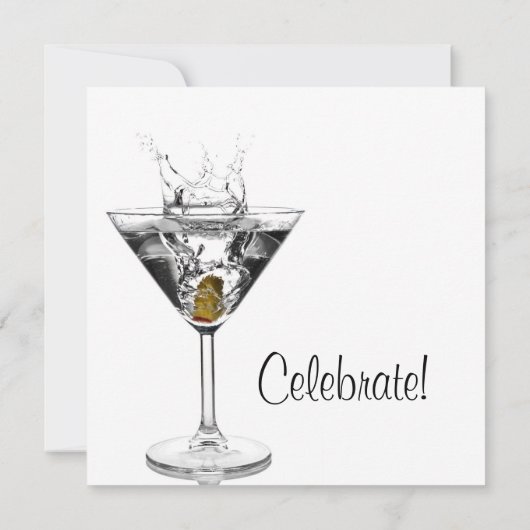 Invitation Martini Glass signifie fête d'anniversaire (Dos)