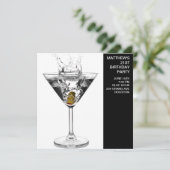 Invitation Martini Glass signifie fête d'anniversaire (Debout devant)