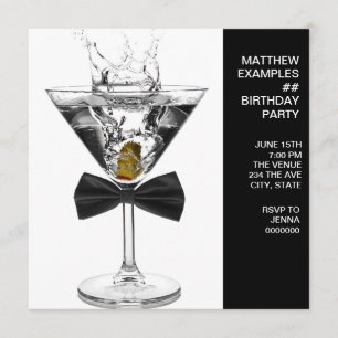 Invitation Martini Glass signifie n'importe quel numéro Anniv