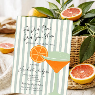 Invitation Martini Green Stripes Enterrement de Vie de Jeune