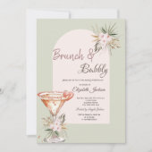 Invitation Martini Heart Boho Fleurs Brunch & Bubbly (Devant)