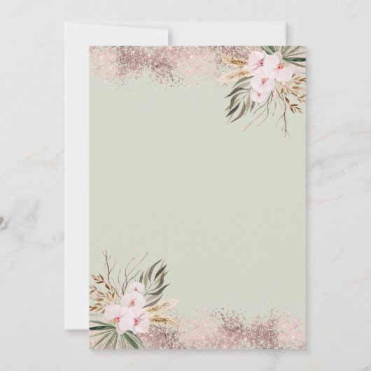 Invitation Martini Heart Boho Fleurs Brunch & Bubbly (Dos)