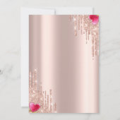 Invitation Martini Lecteurs Coeur de verre Fleurs Rose Or (Dos)