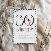 Invitation Martini noir et blanc 30e anniversaire