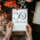 Invitation Martini noir et blanc 30e anniversaire