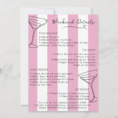 Invitation Martini rose Mariée 4 Jours Itinéraire Bachelorett (Dos)