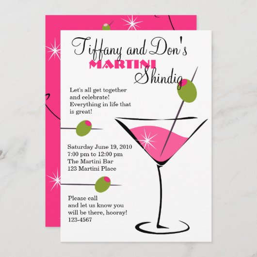 Invitation Martini Shindig ! (Devant / Derrière)