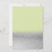 Invitation Martini Silver Glitter Bokeh Vert Retraite (Dos)