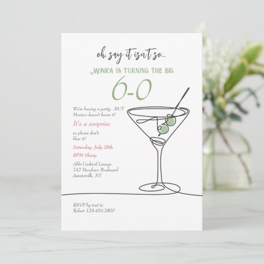 Invitation Martini Simple (Debout devant)