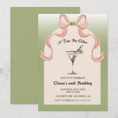 Invitation Martini Tini Bit Cocktail Anniversaire Adulte (Devant / Derrière)