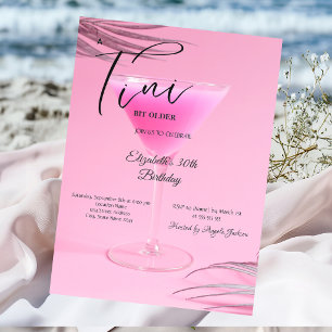 Invitation Martini Un peu plus âgée 30e anniversaire rose