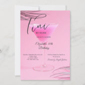 Invitation Martini Un peu plus âgée 30e anniversaire rose (Devant)