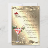 Invitation Martini Verre Or Éperche de Noël d'entreprise (Devant)