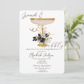 Invitation Martini Verre Rose Noir Brunch & Bubbly (Debout devant)