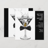 Invitation Martini Verre Signifie N'Importe Quel Nombre Anniv (Devant / Derrière)