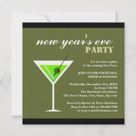 Invitation Martini vert (Devant)