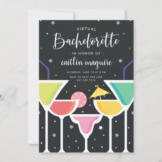 Invitation Martini Virtual Bachelorette Party (Devant)