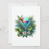 Invitation Martinis & Bikinis Fête de Fille Tropicale (Dos)