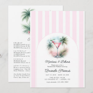 Invitation Martinis & Bikinis Week-end Tropical pour l'Enterr