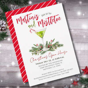 Invitation Martinis et Gui de Noël Maison Ouverte